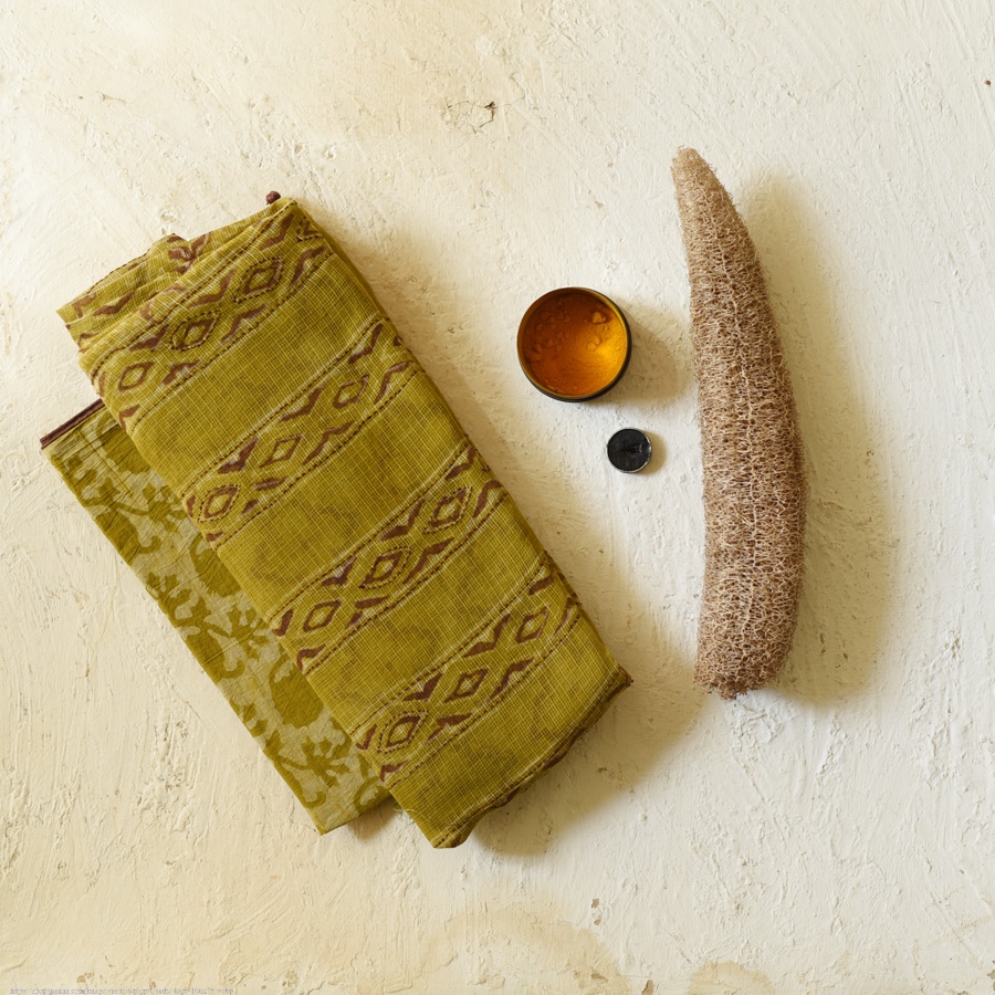 shop Block Printed Kota Cotton | Hand Embroidered Saree With Blouse Piece