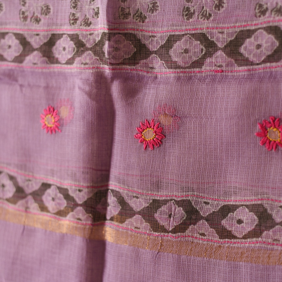 shop Block Printed Soft Kota Doria Cotton Dupatta 