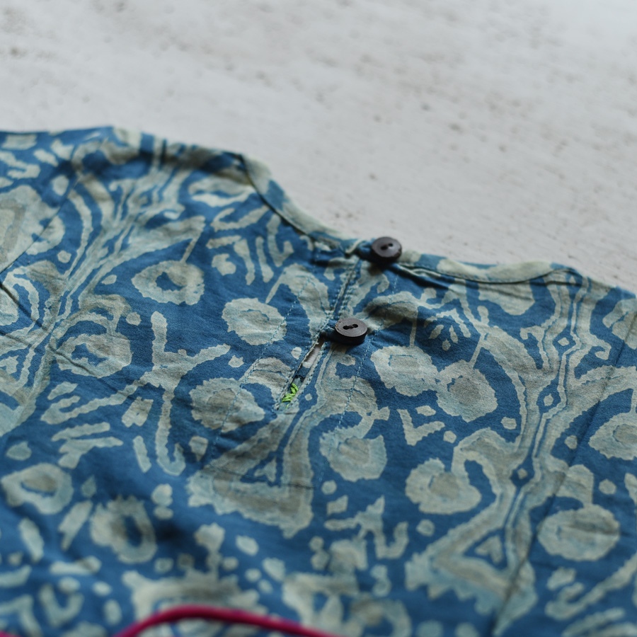 shop Pure Cotton Embroidered - Blue frock for girl