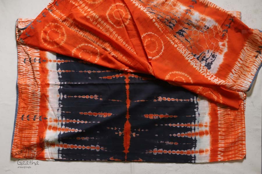 नखराली | Nakharali ✼ Embroidered Cotton Shibori Saree | 1