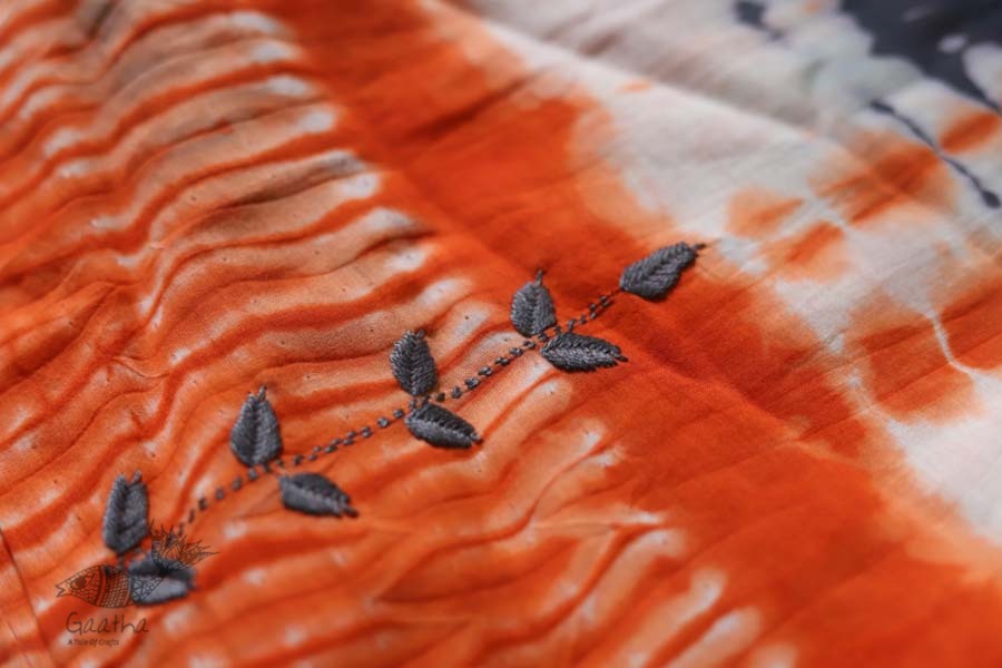 नखराली | Nakharali ✼ Embroidered Cotton Shibori Saree | 1