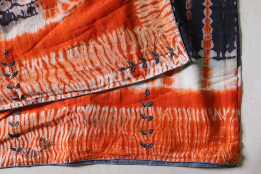 नखराली | Nakharali ✼ Embroidered Cotton Shibori Saree | 1