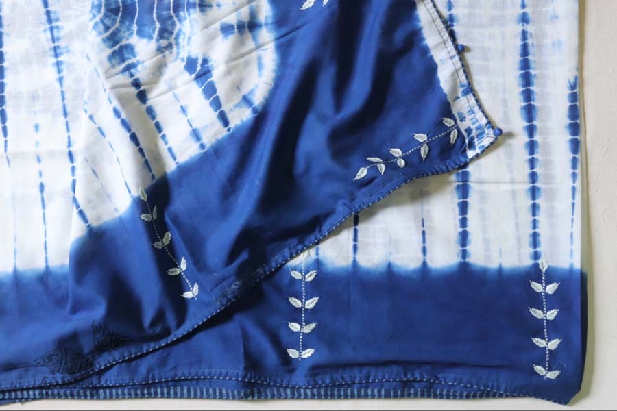 नखराली | Nakharali ✼ Embroidered Cotton Shibori Saree | 8