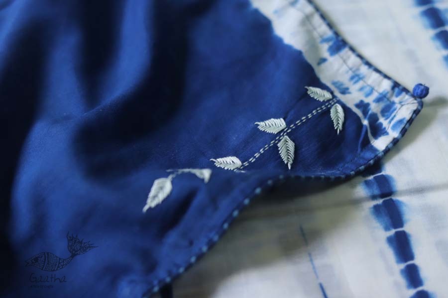 नखराली | Nakharali ✼ Embroidered Cotton Shibori Saree | 8