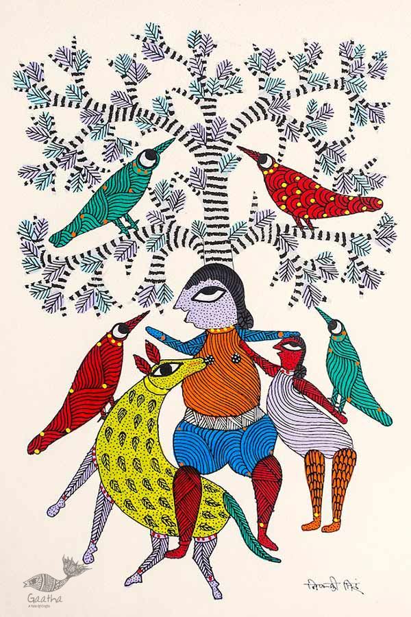 Gond Folk & Tribal Art Painting ( 25cm x 35cm ) | 8