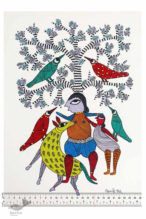 Gond Folk & Tribal Art Painting ( 25cm x 35cm ) | 8