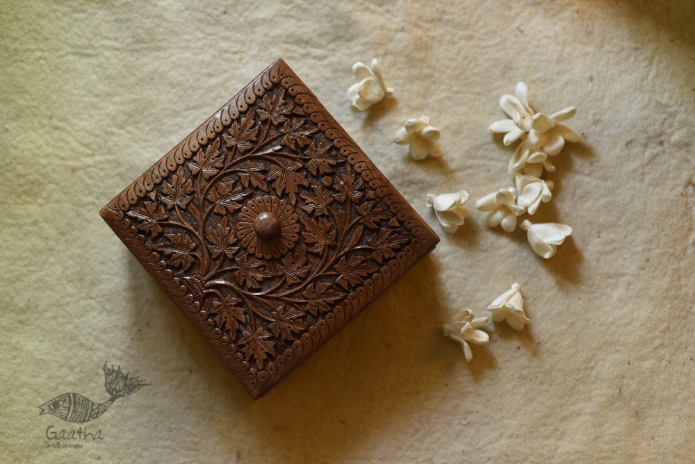 buy Wood Carving ~ Walnut Wood Dry Fruit Box