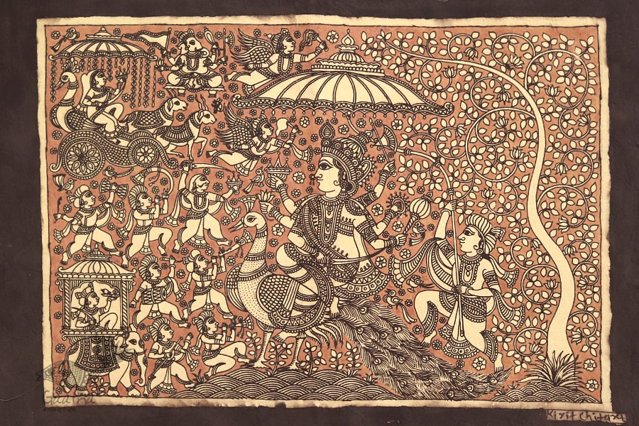 Sacred cloth of the Goddess - Saraswati ( 15 X 18 )