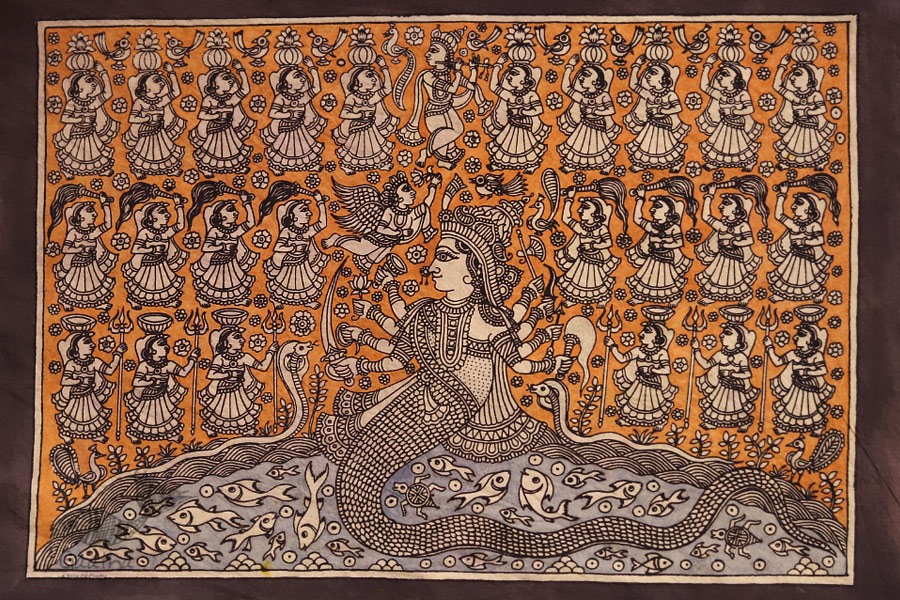 Sacred cloth of the Goddess - Nageshvari Maa ( 15 X 18 )
