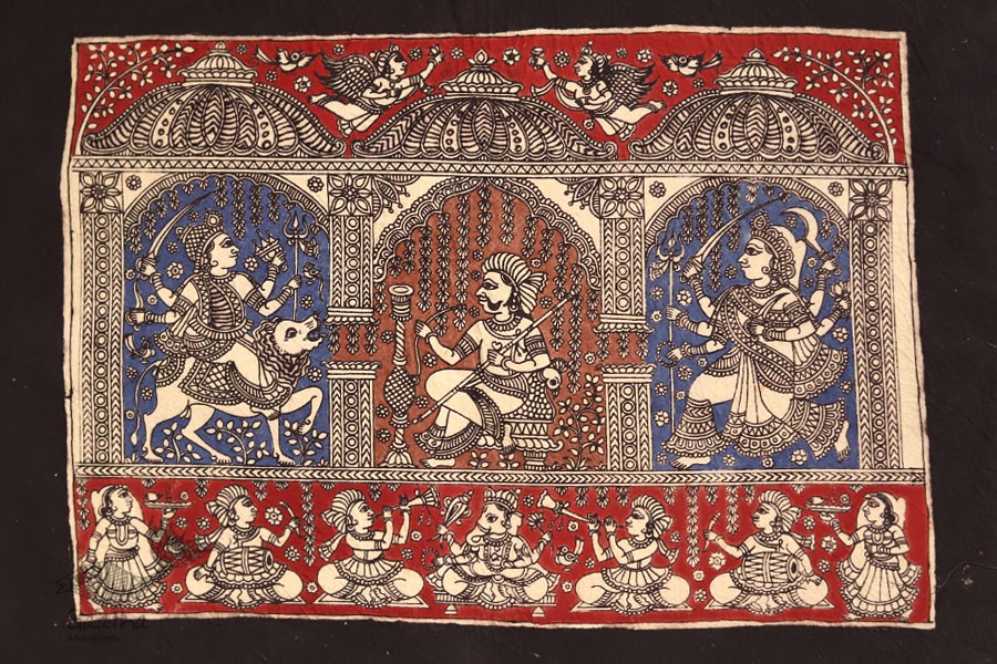 Sacred cloth of the Goddess - Chamunda Maa ( 15 X 18 )