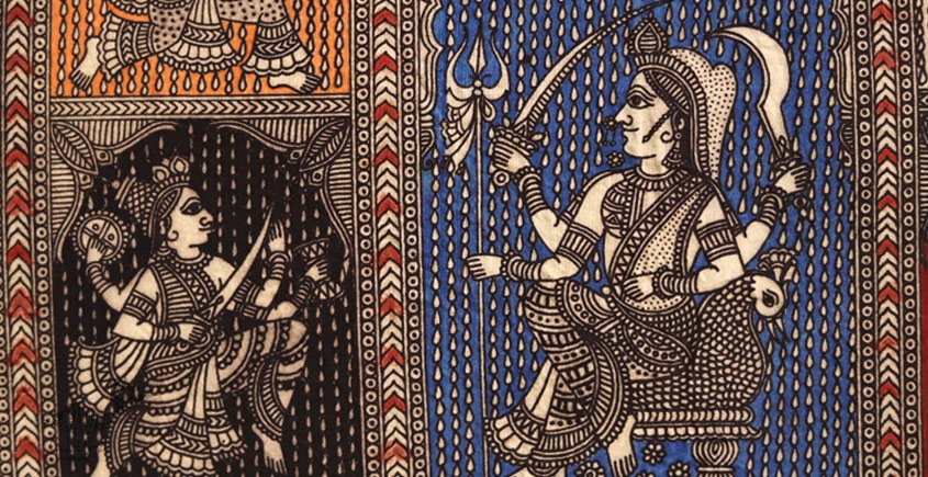 Sacred cloth of the Goddess - Panch Avtar ( 15 X 18 )