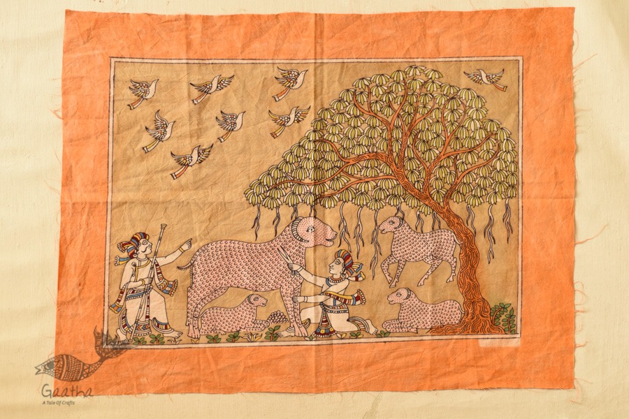 shop online Matani Pachedi - A Painting About Shepherd Cutting Wool