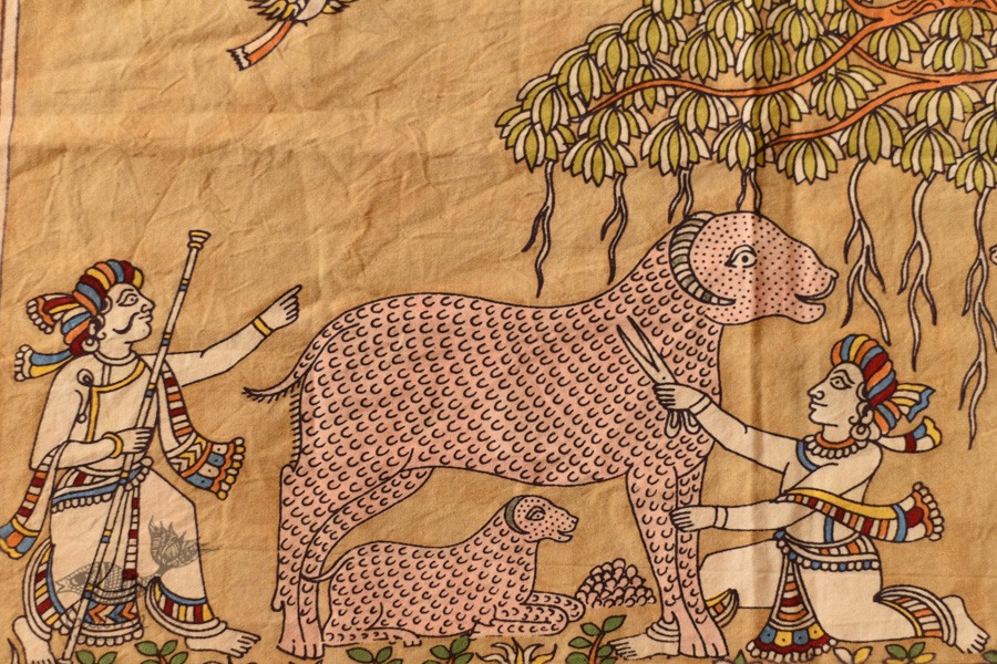 shop online Matani Pachedi - A Painting About Shepherd Cutting Wool