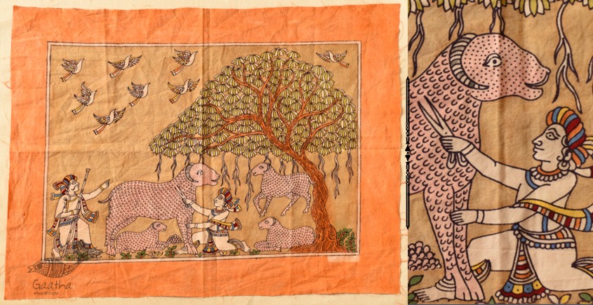 shop online Matani Pachedi - A Painting About Shepherd Cutting Wool