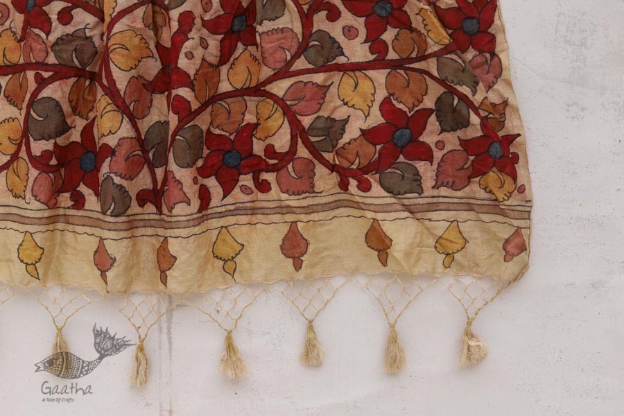 संधि  ⊱ Kalamkari Bandhni ⊱ Munga Silk ⊱ Dupatta ⊱ 8