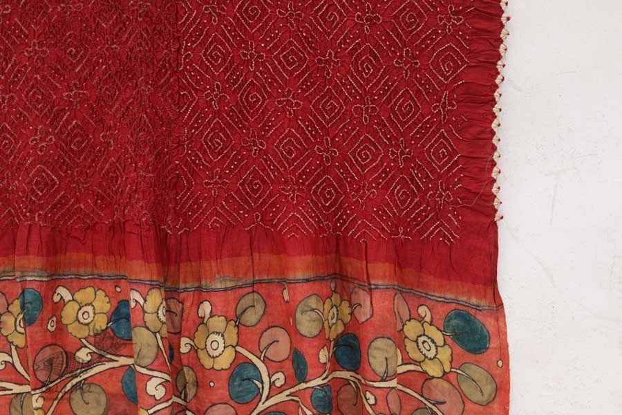 संधि  ⊱ Kalamkari Bandhni ⊱ Munga Silk ⊱ Dupatta ⊱ 9