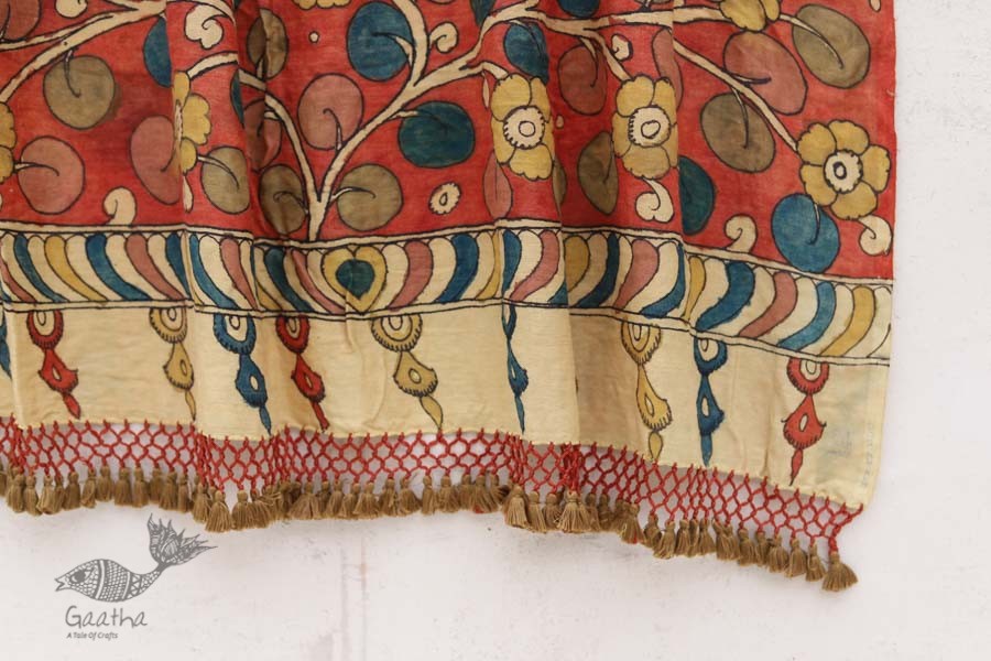 संधि  ⊱ Kalamkari Bandhni ⊱ Munga Silk ⊱ Dupatta ⊱ 9