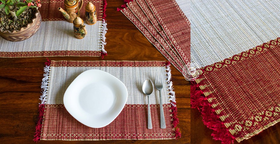 Handcrafted Placemats - Natural fibre madurkathi
