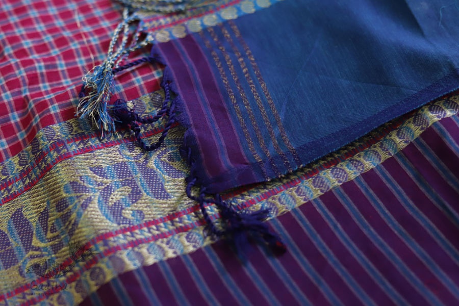 Iris ❢ Handloom  ❢ Cotton Checks Saree ❢ 16