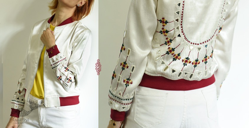 shop Hand Embroidered Mashru Jacket