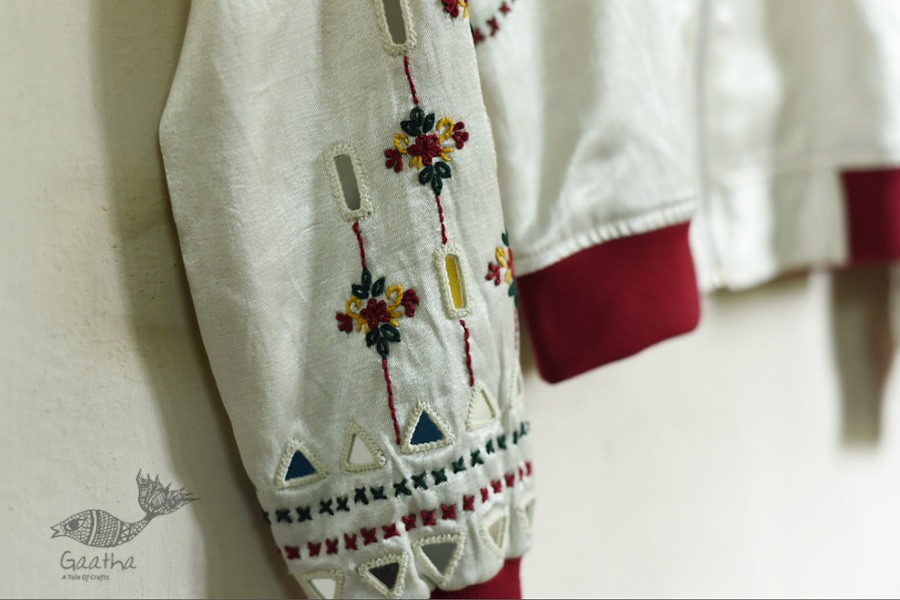 shop Hand Embroidered Mashru Jacket