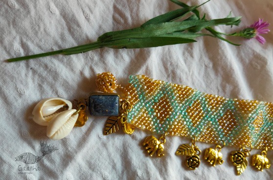 shop handmade Designer Bead & Gemstone Bracelet - Light Green