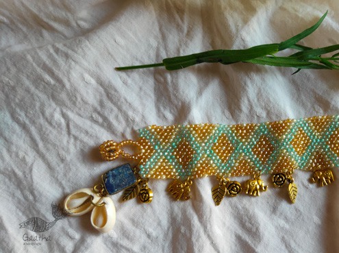 shop handmade Designer Bead & Gemstone Bracelet - Light Green