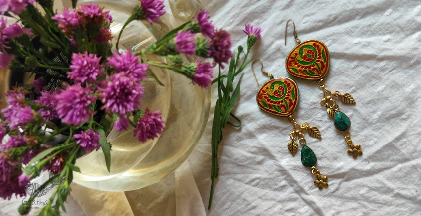 shop handmade Designer Meenakari & Stone Earring