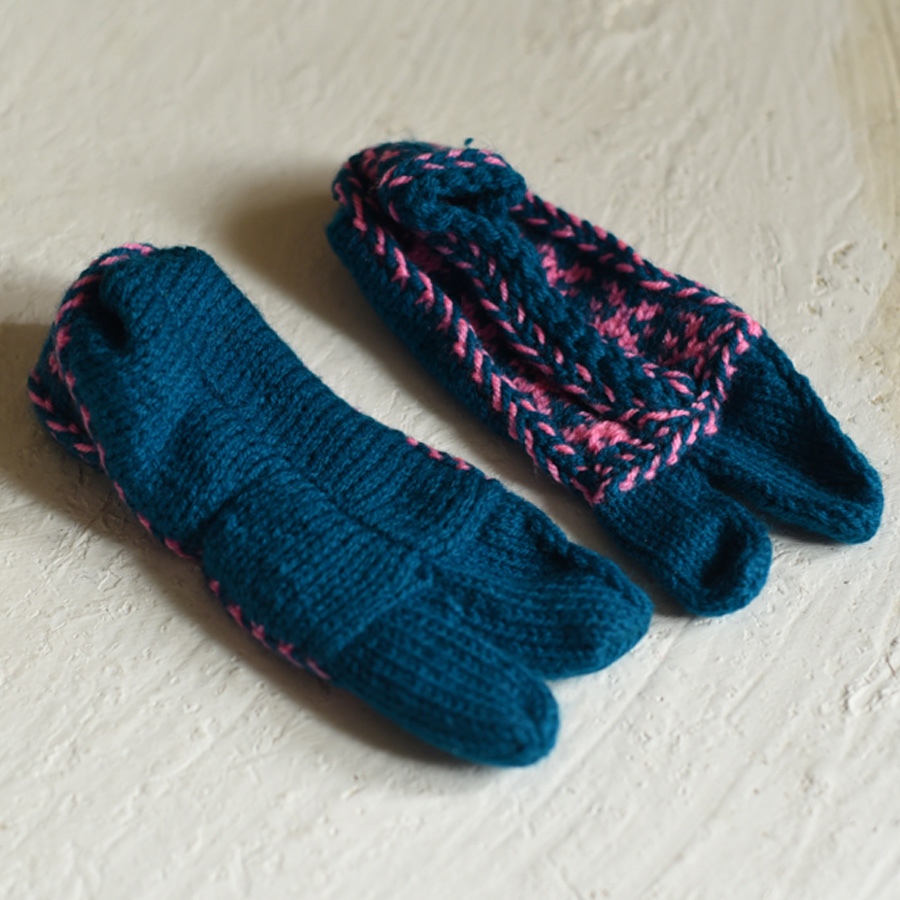 shop Hand Knitted - Woolen Socks With Hair Band - For Girls Teal Blue 