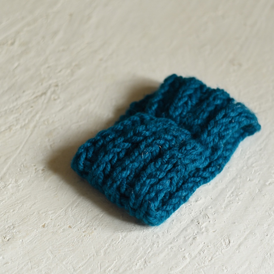 shop Hand Knitted - Woolen Socks With Hair Band - For Girls Teal Blue 