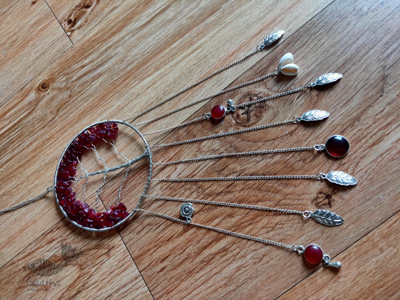 shop handmade stone and metal dream catcher - hangings