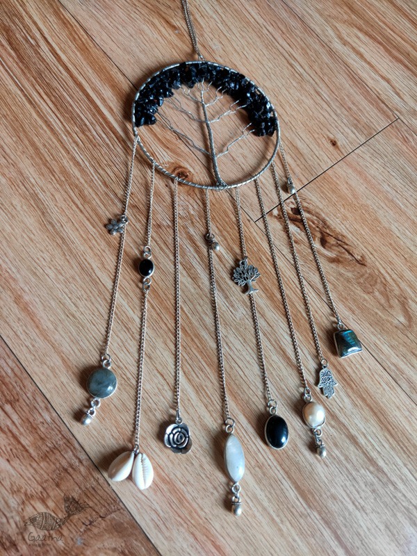 shop handmade stone and metal dream catcher - hangings