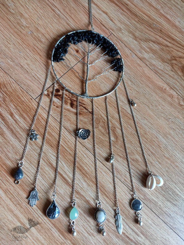 shop handmade stone and metal dream catcher - hangings