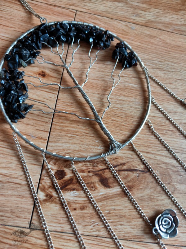 shop handmade stone and metal dream catcher - hangings