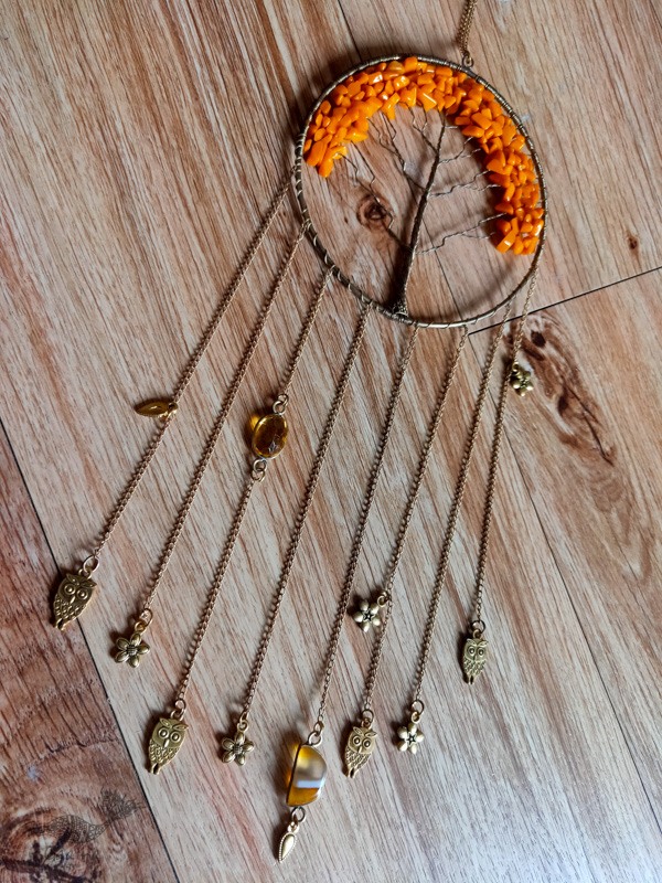 shop handmade stone and metal dream catcher - hangings