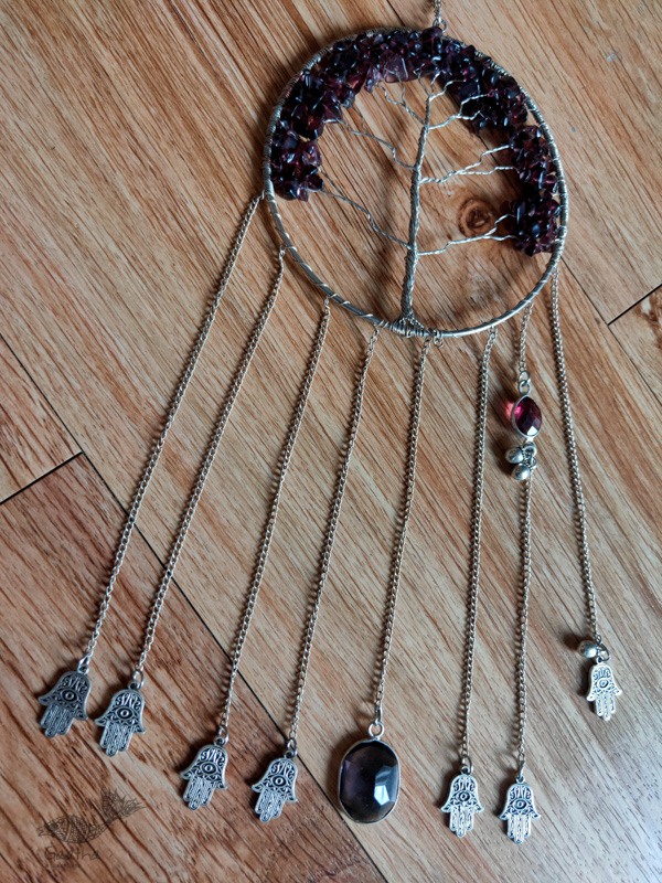 shop handmade stone and metal dream catcher - hangings