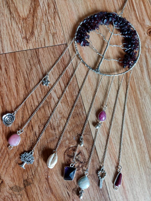 shop handmade stone and metal dream catcher - hangings