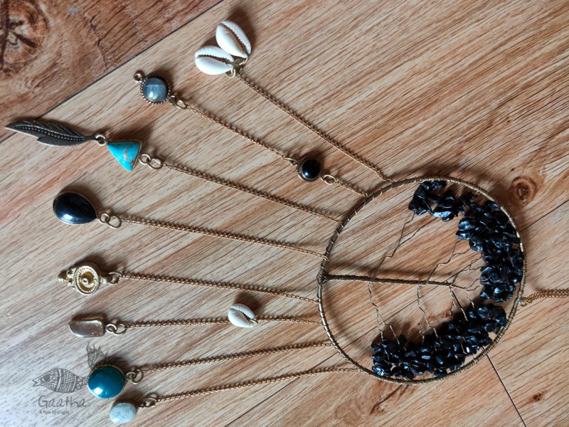 shop handmade stone and metal dream catcher - hangings