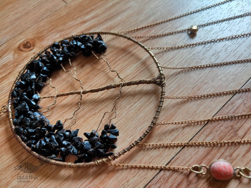 shop handmade stone and metal dream catcher - hangings