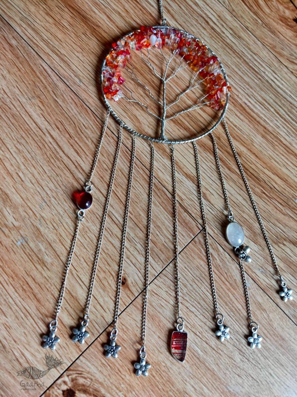 shop handmade stone and metal dream catcher - hangings