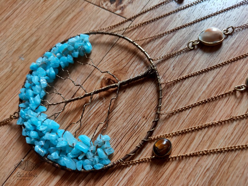 shop handmade stone and metal dream catcher - hangings