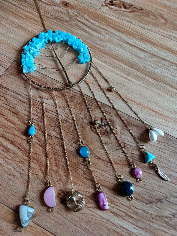 shop handmade stone and metal dream catcher - hangings