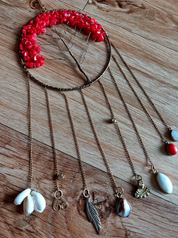 shop handmade stone and metal dream catcher - hangings