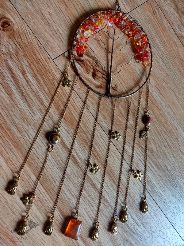 shop handmade stone and metal dream catcher - hangings