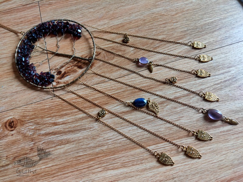 shop handmade stone and metal dream catcher - hangings