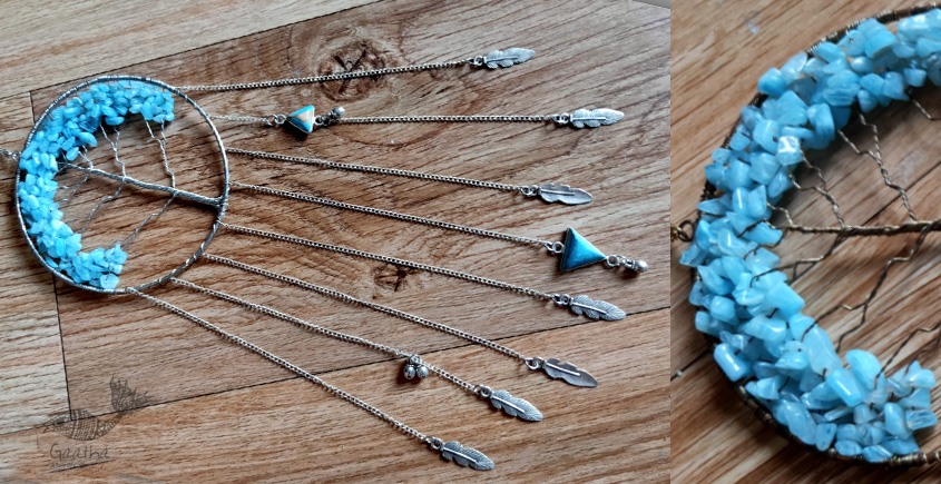 shop handmade stone and metal dream catcher - hangings