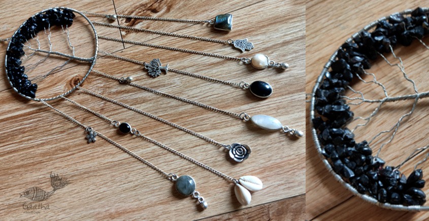 shop handmade stone and metal dream catcher - hangings