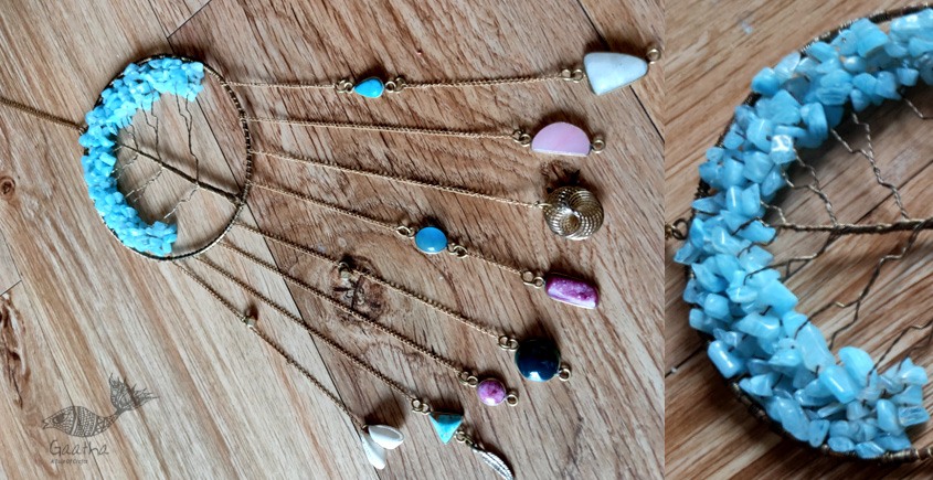 shop handmade stone and metal dream catcher - hangings