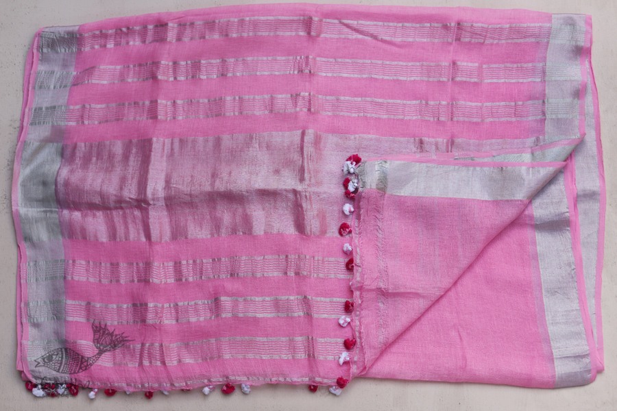तुलसी ✽ Handloom Linen Saree ✽ 7