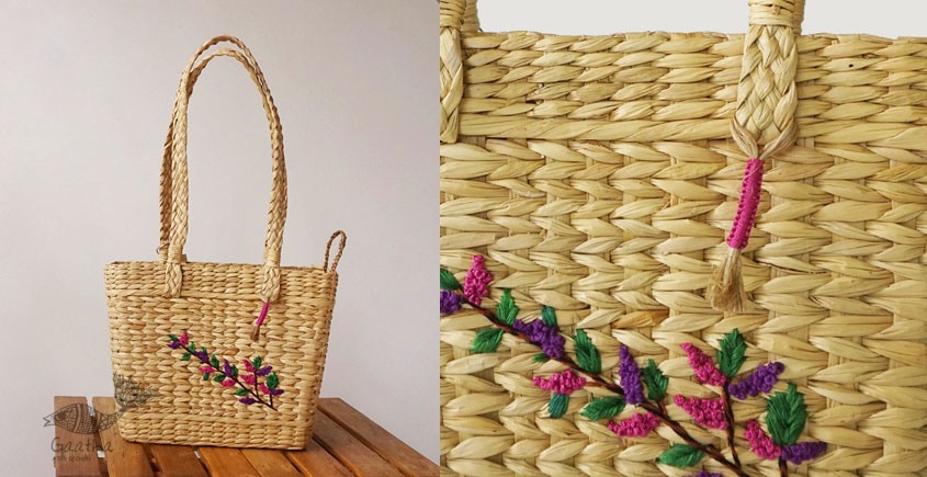 shop Water Hyacinth Bag - Very Berry Bag